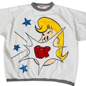 VTG 80s Currants Jeri-Jo Pop-art Pop Art Sweatshirt POP Size L Large White